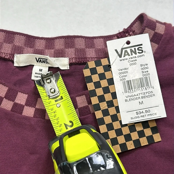 Vans Blender Bender Women’s Size Medium Burgundy Short Sleeve NWT - Picture 4 of 8
